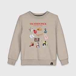 Свитшот хлопковый детский Vacation pack, цвет: миндальный