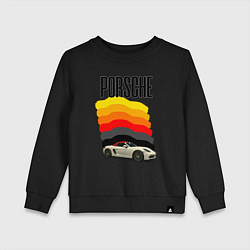Детский свитшот Автомобиль Porsche на фоне флага ФРГ