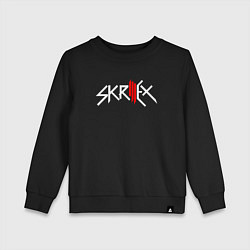 Свитшот хлопковый детский Skrillex - logo, цвет: черный