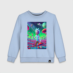 Свитшот хлопковый детский Рик потерял Морти на грибной планете, цвет: мягкое небо