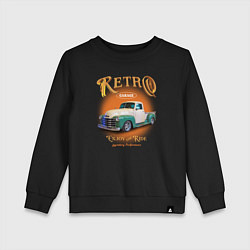Свитшот хлопковый детский Ретро гараж и автомобиль Chevrolet Thriftmaster, цвет: черный