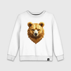 Свитшот хлопковый детский Золотой медведь, цвет: белый