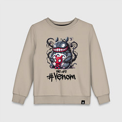 Свитшот хлопковый детский Totoro-Venom and Spider-man, цвет: миндальный