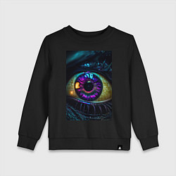 Свитшот хлопковый детский Глаз фиолетовый, цвет: черный