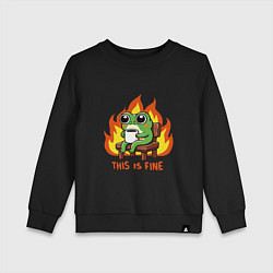 Свитшот хлопковый детский Frog - this is fine, цвет: черный