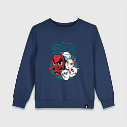 Свитшот хлопковый детский Клинок рассекающий демонов Урокодаки, цвет: тёмно-синий