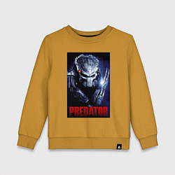 Свитшот хлопковый детский Predator in the helmet, цвет: горчичный