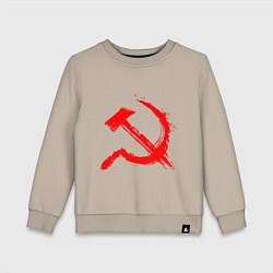 Свитшот хлопковый детский Sickle and hammer red paint, цвет: миндальный