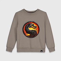 Свитшот хлопковый детский Mortal kombat dragon logo, цвет: утренний латте