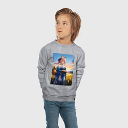 Свитшот хлопковый детский Tamamo no Mae Fate Grand Order, цвет: меланж — фото 2