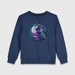Свитшот хлопковый детский Греческая Скульптура с графическими элементами, цвет: тёмно-синий