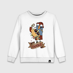 Свитшот хлопковый детский Flapjack - heart candies, цвет: белый