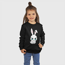 Свитшот хлопковый детский Кролик злится, цвет: черный — фото 2