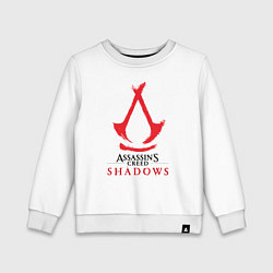 Свитшот хлопковый детский Assassins Creed Shadows - badge, цвет: белый