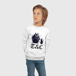 Свитшот хлопковый детский Totoro and black cat - anime, цвет: белый — фото 2