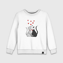 Свитшот хлопковый детский Любовь хвостатых, цвет: белый