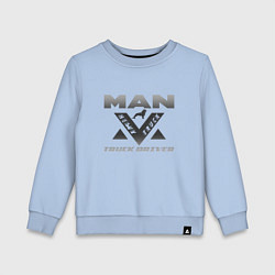 Свитшот хлопковый детский MAN дальнобой, цвет: мягкое небо