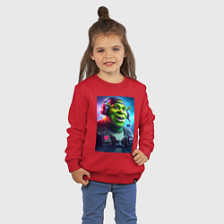 Свитшот хлопковый детский Cool Shrek - cyberpunk, цвет: красный — фото 2