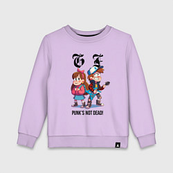 Свитшот хлопковый детский Dipper and Mabel - punks not dead meme, цвет: лаванда