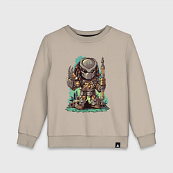 Свитшот хлопковый детский Хищник, цвет: миндальный
