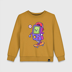 Свитшот хлопковый детский Tetris skater, цвет: горчичный