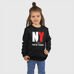 Свитшот хлопковый детский The city of New York, цвет: черный — фото 2