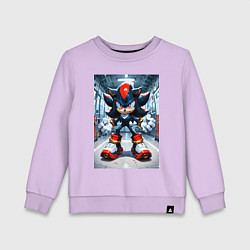Свитшот хлопковый детский Ежик Шедоу в коридоре, цвет: лаванда
