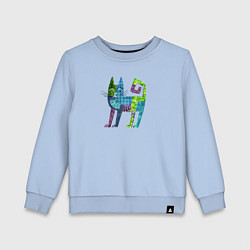 Детский свитшот Декоративный кот в узорах