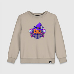 Свитшот хлопковый детский Pumpkin gamer, цвет: миндальный