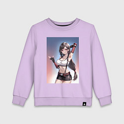 Свитшот хлопковый детский Тифа Локхарт из Final Fantasy VII, цвет: лаванда