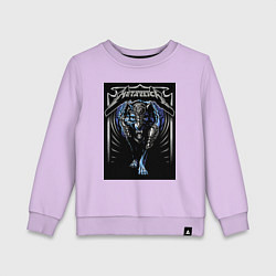 Свитшот хлопковый детский Metallica thrash metal style - wolf, цвет: лаванда