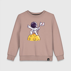 Свитшот хлопковый детский Вперёд в космос, цвет: пыльно-розовый
