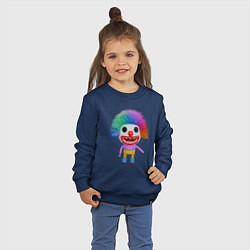 Свитшот хлопковый детский Cartoon clown colorful, цвет: тёмно-синий — фото 2