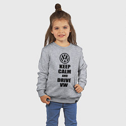 Свитшот хлопковый детский Keep Calm & Drive VW, цвет: меланж — фото 2