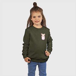 Свитшот хлопковый детский FoxINy in pocket, цвет: хаки — фото 2