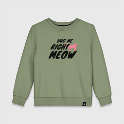 Детский свитшот Hug me right meow