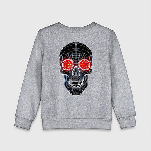 Детский свитшот Halloween skull / Меланж – фото 2