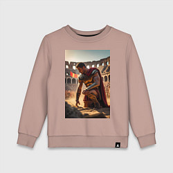 Свитшот хлопковый детский Спартак в Колизее, цвет: пыльно-розовый