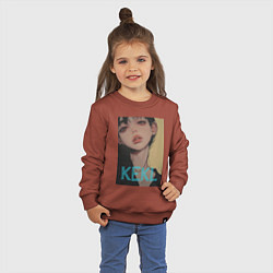 Свитшот хлопковый детский Mood girl kekl, цвет: кирпичный — фото 2