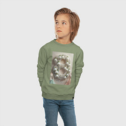 Свитшот хлопковый детский Ландыши девушкам на 8 марта, цвет: авокадо — фото 2