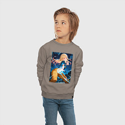 Свитшот хлопковый детский Марин Китагава косплей Dragon Ball, цвет: утренний латте — фото 2