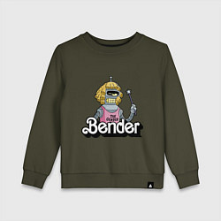 Свитшот хлопковый детский Gender Bender, цвет: хаки