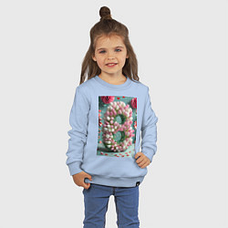 Свитшот хлопковый детский Тюльпаны к 8 марта, цвет: мягкое небо — фото 2