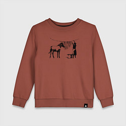 Свитшот хлопковый детский Banksy zebra, цвет: кирпичный