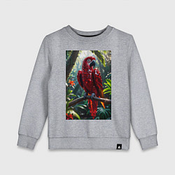 Свитшот хлопковый детский Попугай из драгоценных камней, цвет: меланж