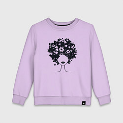 Свитшот хлопковый детский Цветочная девушка, цвет: лаванда