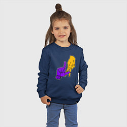 Свитшот хлопковый детский Lakers sign, цвет: тёмно-синий — фото 2
