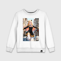 Свитшот хлопковый детский Марин Китагава косплей Ани Форджер, цвет: белый