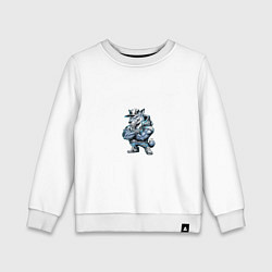 Свитшот хлопковый детский Мультяшный хищник, цвет: белый