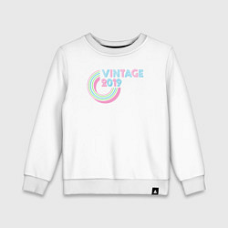 Свитшот хлопковый детский Винтаж 2019, цвет: белый